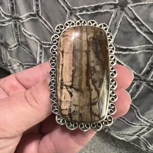 Sterling silver jasper ring